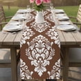 thumbnail image 4 of Brown Boho Table Runner 90 Inches, Vintage Classic Bohemia Flower Textured Bed Runner Dresser Scarves Tabletop for Indoor Outdoor Parties/Ceremony/Banquet, 13" x 90", 4 of 9