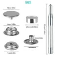 thumbnail image 2 of BASSTOP Snap Fastener Kit,Snap Buttons Kit,100 Pcs 15mm Stainless Steel Snap Fasteners Press Stud Buttons with Punching Tool Set for Bags, Jeans, Clothes, Fabric, Leather Craft, 2 of 7