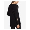 thumbnail image 2 of 1.STATE Womens Slitted Sleeve Pullover Sweater, Black, X-Large, 2 of 3