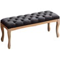 thumbnail image 1 of Diamond Tufted Upholstered Bench Ottoman, Luxury Living Room Footrest & Dining Bench, 1 of 8