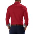 thumbnail image 3 of Havenx Dress Shirts for Men Long Sleeve Button Down Dress Shirts Collared Contrasting Colors Stretch Shirt Work Office Regular Fit Casual Business Tops,Red XL, 3 of 3