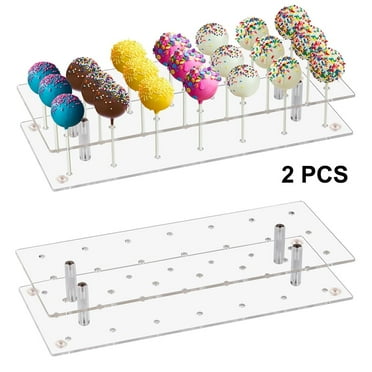 Ameitech 2pcs Cake Pop Display Stand,Clear Acrylic Lollipop Holder Weddings Party Dessert Table Display Set