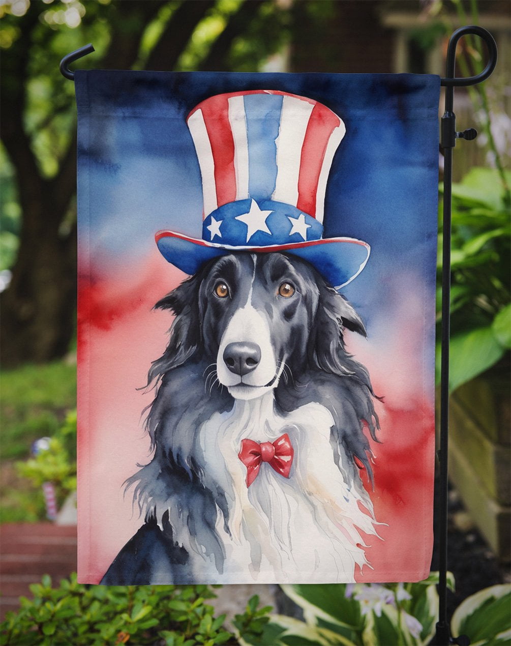 Borzoi Patriotic Garden Flag 11.25 in x 15.5 in