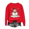 thumbnail image 5 of Jsaierl Women's Christmas Sweatshirts Funny Snowman Graphic Sweatshirt Party Work Pullover Crewneck Holiday Long Sleeve Tops S-2XL, 5 of 7
