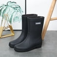 thumbnail image 2 of FRSASU Women's Rain Boots Mid-calf Waterproof Outdoor Hunting Gardening Farming Shoes Black, 2 of 7