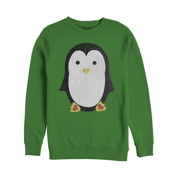 Men's Lost Gods Penguin Heart Feet Sweatshirt Kelly Green Small