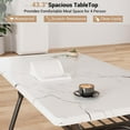thumbnail image 3 of Dining Table Set for 4, Modern Kitchen Table & Chairs Set of 4, Marble-Look Rectangular Table & 4 Upholstered Chairs, Kitchen Table Set for Small Spaces & Apartments, 3 of 8