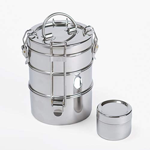 To Go Ware 3Tier Stainless Steel Tiffin Lunch Box with Small Sidekick