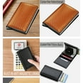 thumbnail image 4 of Notus Men’s Minimalist Aluminium Credit Debit Card Money Holder Ultra Metal RFID Blocking Real Carbon Fiber Pop up Card Wallet Minimalist Aluminium Credit Debit Card Money Holder Pattern-Orange, 4 of 6