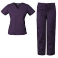 thumbnail image 4 of Medgear Womens Scrubs Set V-Neck Top and Drawstring Pant Medical Uniform, 4 of 4