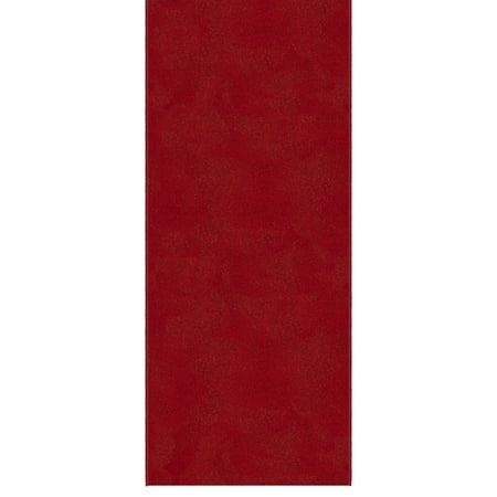 Ottomanson Extra Long Hallway Runner Rug 3x39 Non-Slip Rug for Kitchen or Bedroom, 2'7" x 39', Red
