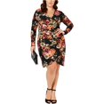 thumbnail image 1 of Vestido cruzado de tulipán Planet Gold para mujer, negro, 2X, 1 of 1