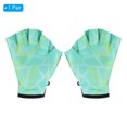 thumbnail image 3 of Uxcell Webbed Swimming Aquatic Gloves Printing Water Resistance Training Gloves Light Green, M, 3 of 6