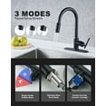 thumbnail image 6 of Wowow Single Handle Pull Down Sprayer Kitchen Faucet in Matte Black, Stainless Steel Kitchen Faucet with Soap Dispenser, 6 of 7