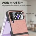 thumbnail image 4 of Compatible with Samsung Galaxy Z Flip 4 Case, Luxury Hinge Protection + Steel Screen Cover Drop-Resistance Ultra Slim Bumper Frame Folding Case for Samsung Galaxy Z Flip 4 5G, Pink, 4 of 8