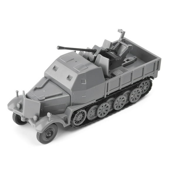 1:72 Half-track Armored Vehicle Unassembled Plastic Military Armored Vehicle Armored Vehicle Collection -Grey