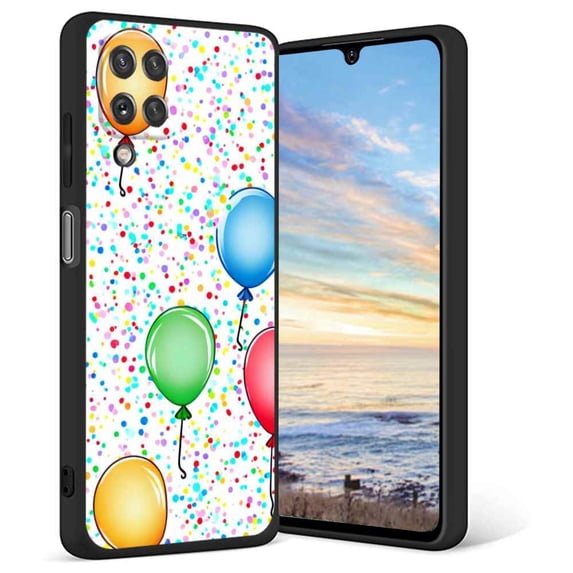 Compatible with Samsung Galaxy A12 Phone Case, Balloons 30 Case Men Women, Flexible Silicone Shockproof Case for Samsung Galaxy A12