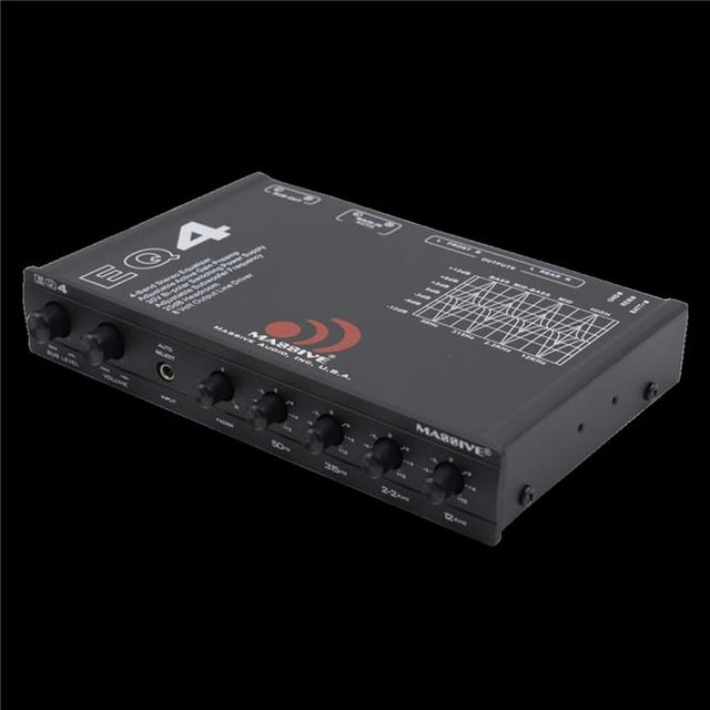 Massive 0.5 DIN 4 Band Graphic Equalizer AUX Inputs 8V Line Driver