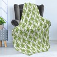 thumbnail image 4 of Irish Soft Flannel Fleece Blanket, Entangled Clover Leaves Twigs Celtic Pattern Botanical Filigree Inspired Retro Tile, Cozy Plush for Indoor and Outdoor Use, 60" x 80", Green Cream, by Ambesonne, 4 of 5