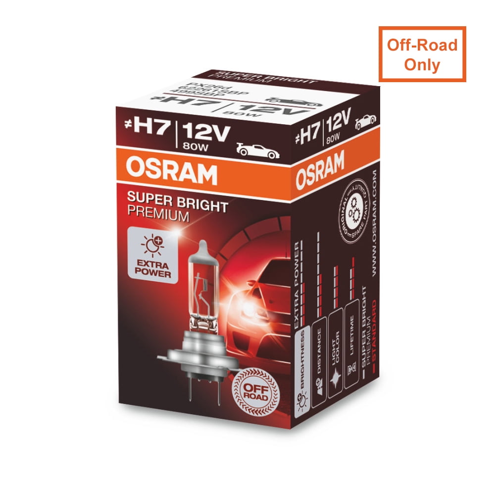 OSRAM H7 80W 12V 62261 Super Bright Premium OffRoad Automotive Bulb