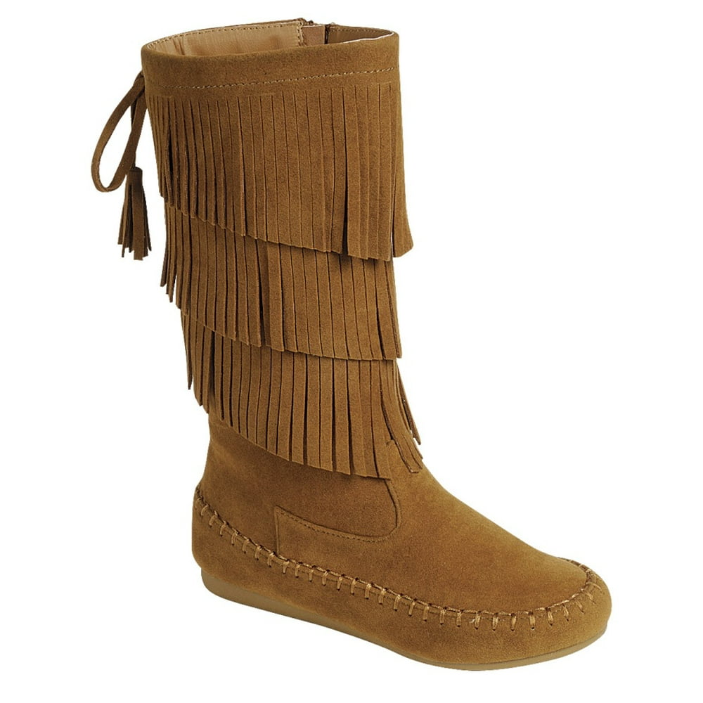 Betani New Girls Suede Fringe Tassel Moccasin Faux Suede Fashion