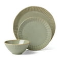 thumbnail image 4 of Oneida Entertain 365 12-Piece Artisanal Green Stripe Stoneware Tableware Set (Service for 4), 4 of 7