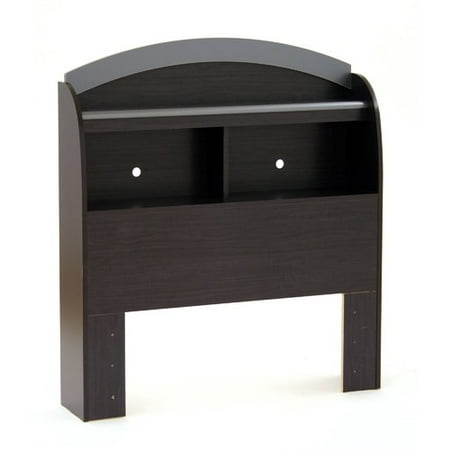 South Shore Cosmos Bookcase Twin Headboard, Charcoal and Black Onyx