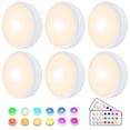 thumbnail image 1 of Luces LED multicolores regulables para armario, luces LED inalámbricas con control remoto, fácil instalación con almohadilla adhesiva para armario de cocina y dormitorio, 16 colores preestablecidos +, 1 of 6