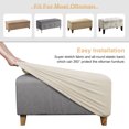 thumbnail image 5 of TAOCOCO Ottoman Covers Rectangle Footstool Slipcovers Stretch Storage Ottoman Cover Furniture Protector Ivory-L, 5 of 7