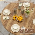thumbnail image 3 of 47" Round Dining Table for 4 to 6 People, Modern Farmhouse Kitchen Table with Thickened Waterproof Top, Sturdy X-Base Pedestal Table for Small Spaces, Dining Room, Oak, 3 of 13