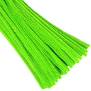 Just Artifacts Chenille Stem Pipe Cleaners for Arts and Crafts (100pcs, Lime Green)