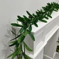 thumbnail image 2 of 6 FT Artificial Olive Leaf Vine Garland Faux Olives Branch Hanging Greenery Ivy Garland with Fake Fruits for Wedding Backdrop Home Office Spring Garden Wall Door Decor (Green), 2 of 8