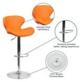 thumbnail image 5 of Home Square Vinyl Upholstery Bar Stool in Orange Finish - Set of 3, 5 of 9