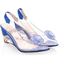 thumbnail image 1 of Studded Flower Design Transparent Sandals Peep Toe Heels Sandals Wedding Party Shoes For Women, 1 of 7