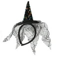 thumbnail image 2 of xaoyunyn Halloween Witch Hat Headband for Women Fun Costume Accessory with Mesh and Sequins Suit for Parties,Trick or Treating Performances, 2 of 6