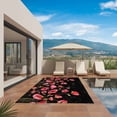 thumbnail image 3 of Red Poppy Outdoor Rug for Patio/Deck/Porch, Non-Slip Large Area Rug 6 x 9 Ft, Spring Summer Flowers Botanical Black Indoor Outdoor Rugs Washable Area Rugs, Reversible Camping Rug Carpet Runner, 3 of 8