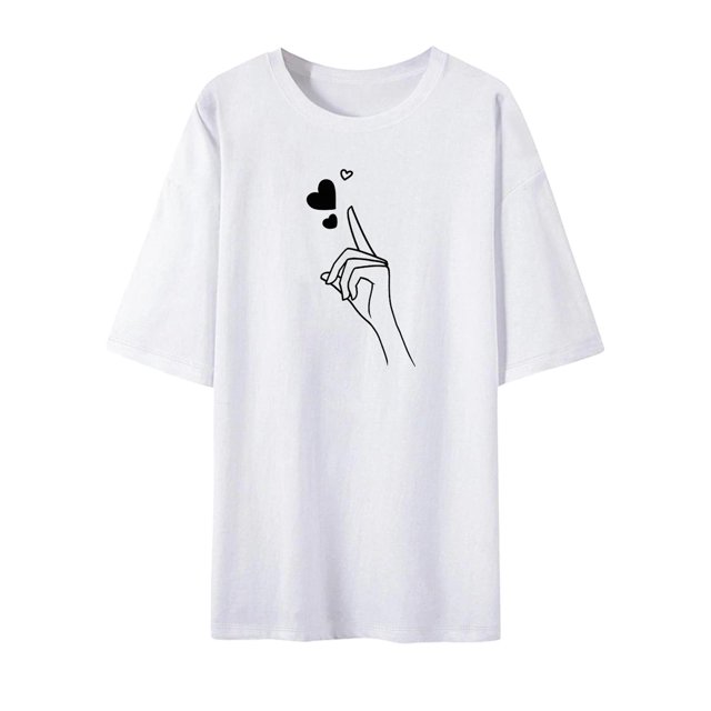 Camiseta básica informal de manga corta para mujer, para ir de compras, uso diario, viajes XL Yuyangstore Camiseta para mujer