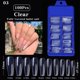 thumbnail image 1 of 100 unids/caja de uñas postizas naturales, blanco claro, extensión de cobertura completa, puntas de uñas postizas, pegatina completa de gota de agua en forma de T para uñas Tan Jianjun unisex, 1 of 2