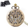 thumbnail image 1 of Reloj de bolsillo vintage, reloj de bolsillo de cuarzo con cadena, reloj de bolsillo con números romanos, reloj de bolsillo antiguo para hombres, mujeres, papá, fiesta de cumpleaños, 1 of 5