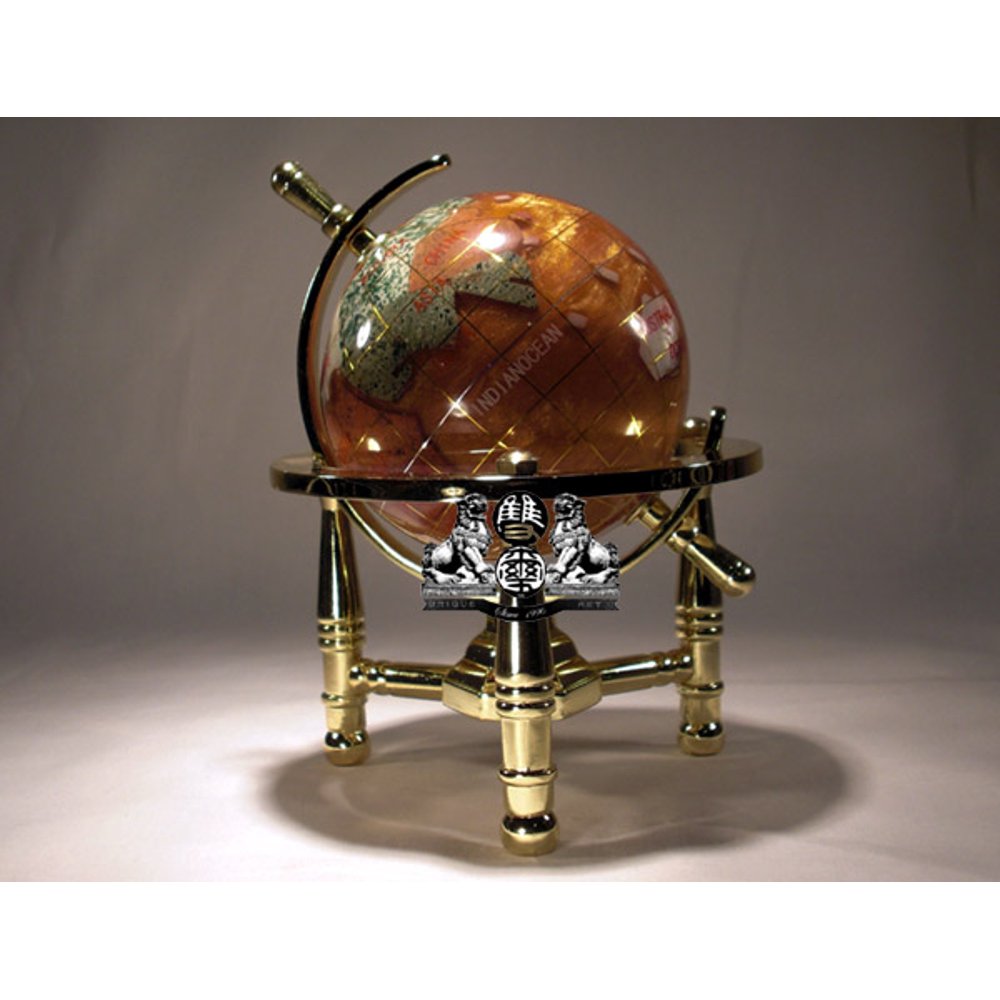 Unique Art 6Inch Tall Amber Pearl Swirl Ocean Mini Table Top Gemstone