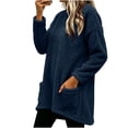 thumbnail image 2 of jobturf Sherpa Fleece Sweatshirts for Women Oversized Crewneck Sweatshirt with Pockets Winter Warm Loose Long Sleeve Tunic Tops S, 2 of 5