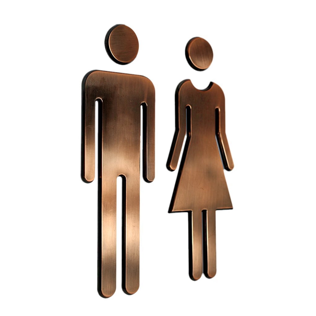 Woman&Man Toilet Sign Acrylic Sticker for Bathroom Mirror Door Wall Sticker Home Funny Pictures Decoration with Adhesive men women restroom sign home all gender business large self adhesive decor gold 