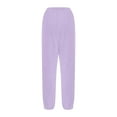 thumbnail image 3 of CQONEPT Womens Cargo Pants Hiking Camping Casual Pants with Multi Pockets Drawstring Elastic Waisted Sports Running Trousers Purple M, 3 of 5