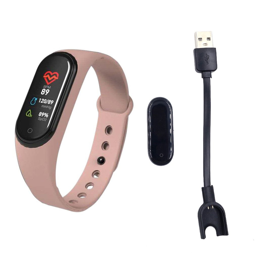 Pink Fitness Trackers,LV08 Colored Screen Heart Rate Monitor Message Reminder Sports Smart Bracelet 