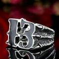 thumbnail image 2 of HOOUN Vintage Number 13 Thirteen Ring Stainless Steel Gothic Men's Biker Claws Ring-7, 2 of 3