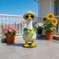 thumbnail image 6 of PiGOGI Spring Summer Porch Goose Costume, Daisy Bandana Straw Hat Sunglasses for 23 Inch Goose, Outdoor Yard Lawn Patio Decor, 6 of 9