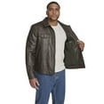 thumbnail image 3 of Big & Tall Levi's® Faux Leather Laydown Collar Trucker Jacket Color: Brown Size: XXL TALL, 3 of 4