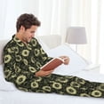 thumbnail image 6 of Naloa Sunflowers Men’s Pajamas Set - Long Sleeve Button Down Sleep Shirt and Pajama Bottoms Sleepwear Set-Medium, 6 of 7