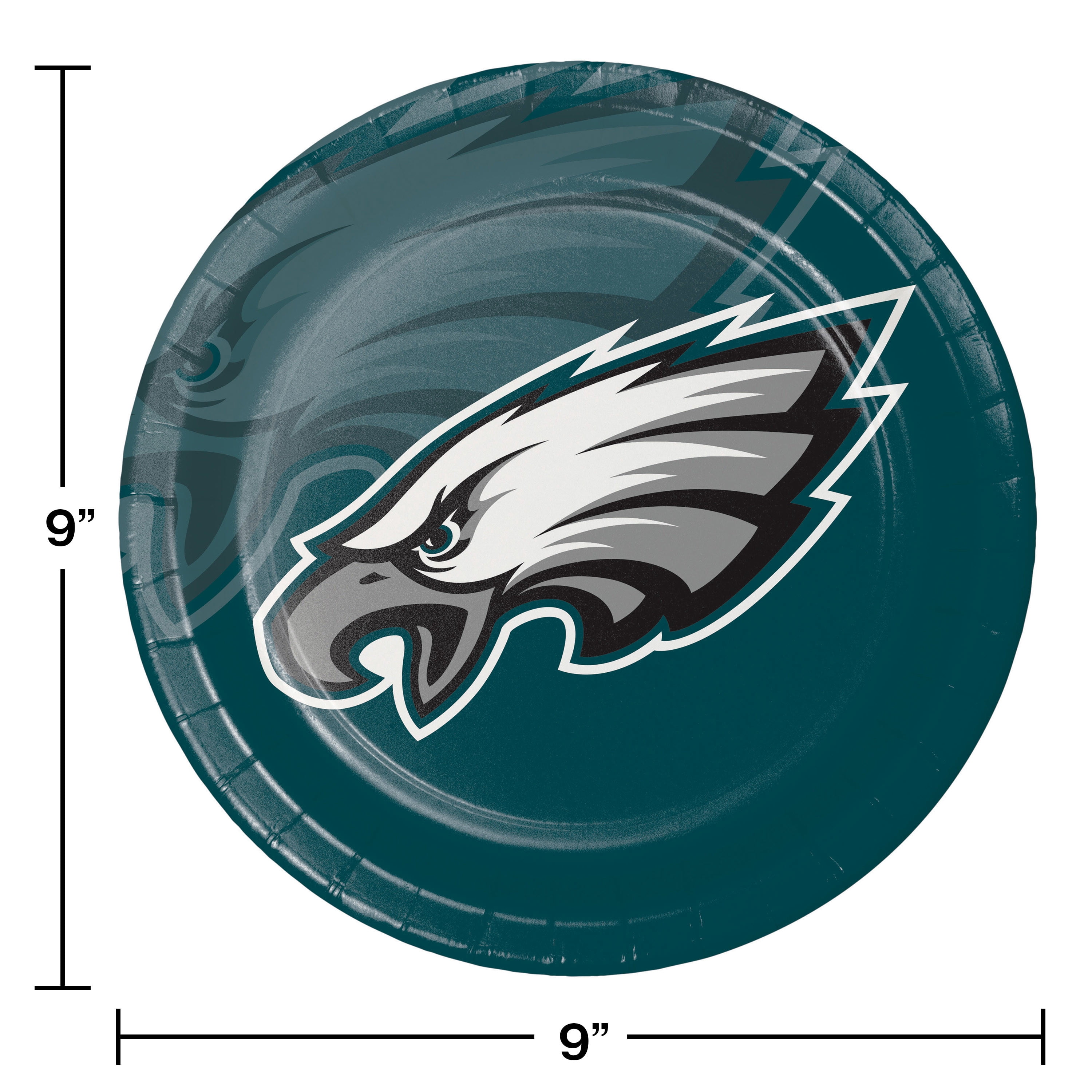 Philadelphia Eagles Round Paper Plates 24 Count for 24 Guests