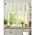 thumbnail image 2 of Baroque Pattern Valances for Windows Green Vintage Abstract Flowers Texture Valance Rod Pocket Light Filtering Short Window Treatments Curtains for Kitchen Bathroom Living Room Bedroom, 42 x 18 Inch, 2 of 7